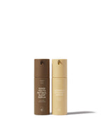 Vitamin C and retinol serum set by Sweet July Skin, showing brown and tan bottles with white text and small flower illustrations.
