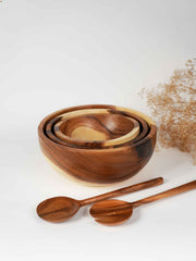 Acacia Wood Nested Bowl Trio