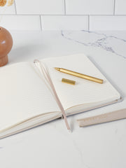 Sweet July Hexagon Brass Pen with Vegan Leather Sleeve