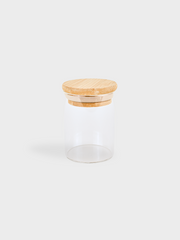 Wood Spice Rack & Glass Spice Jar Set
